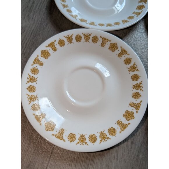 Corelle Butterfly Gold Saucer Plates Set Of 4 - Picture 2 of 4